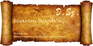 Dietrich Szirén névjegykártya